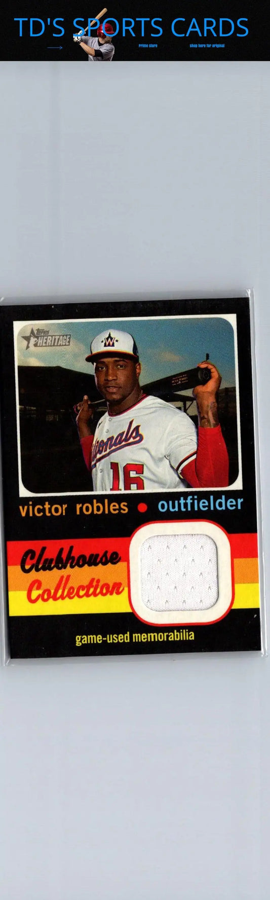 Victor Robles 2020 Topps Heritage High Number baseball card featuring Clubhous Relics