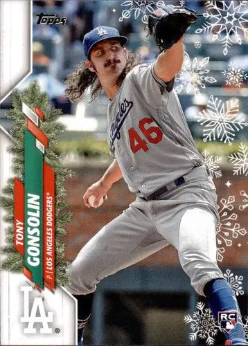 2020 Topps Holiday HW102 Tony Gonsolin rookie baseball card Dodgers NM-MT