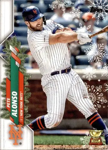 Original gloss 2020 Topps Holiday HW122 Pete Alonso Mets baseball card