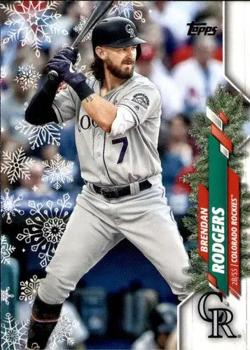 2020 Topps Holiday HW125 Brendan Rodgers baseball card Rockies NM-MT team collection