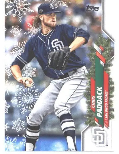 Baseball card featuring Chris Paddack from 2020 Topps Holiday HW128 NM-MT Padres