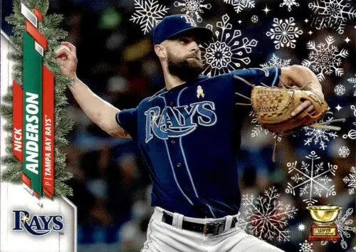 Original gloss baseball card featuring HW149 Nick Anderson from Topps Holiday 2020