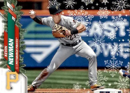 2020 Topps Holiday HW162 Kevin Newman Pirates baseball player throwing ball