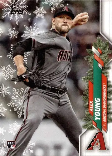 Original gloss 2020 Topps Holiday HW163 Alex Young rookie baseball card Diamondbacks