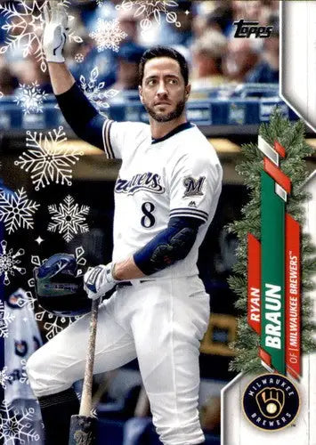 2020 Topps Holiday HW166 Ryan Braun original gloss baseball card Brewers ID 47855