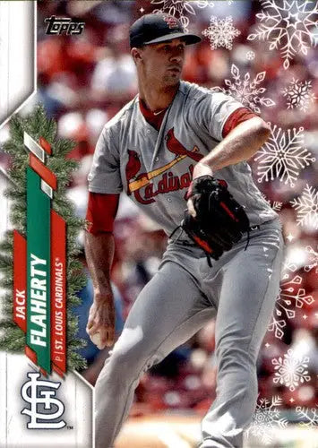 2020 Topps Holiday HW168 Jack Flaherty baseball card featuring Cardinals NM-MT condition