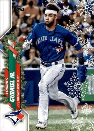 2020 Topps Holiday Lourdes Gurriel Jr baseball card with original gloss Blue Jays
