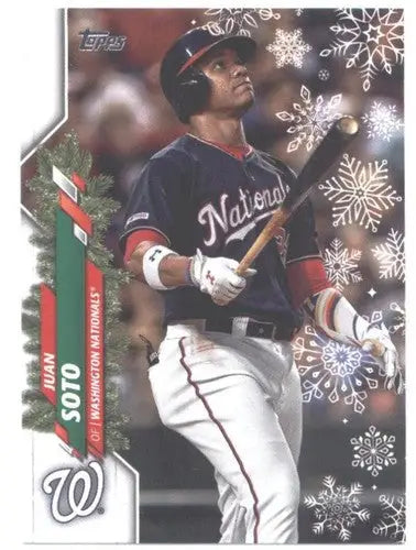 2020 Topps Holiday Juan Soto baseball card with original gloss NM-MT Nationals ID 47801