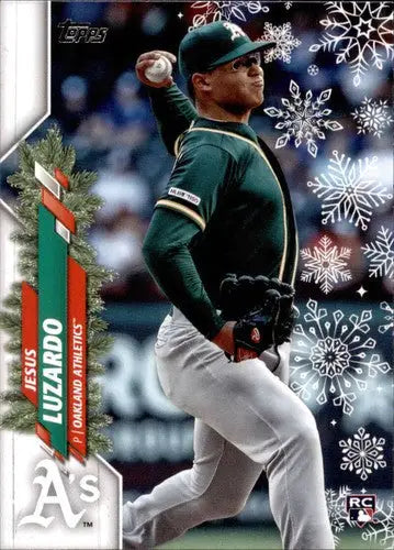 Original gloss baseball card HW35 Jesus Luzardo Topps Holiday 2020 Athletics NM-MT