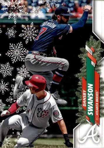 2020 Topps Holiday HW47 Dansby Swanson baseball card Braves NM-MT ID 47820