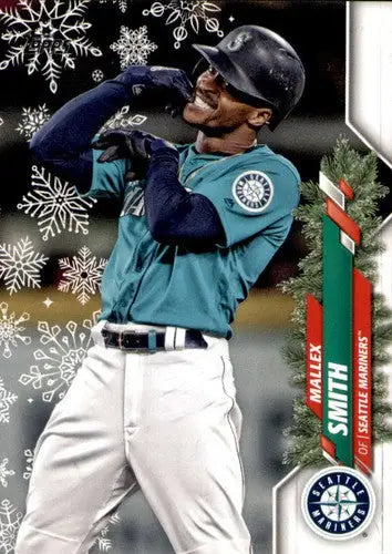 Original gloss baseball card of HW57 Mallex Smith from Topps Holiday 2020 collection