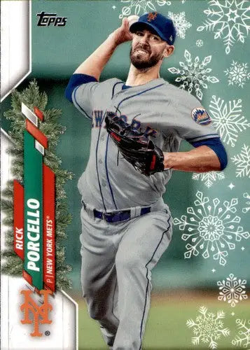 2020 Topps Holiday HW7 Rick Porcello baseball card NM-MT Mets ID 47788