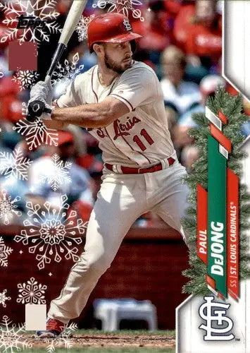 2020 Topps Holiday HW81 Paul DeJong baseball card with original gloss Cardinals ID 47864