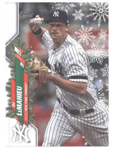 Baseball card featuring DJ LeMahieu 2020 Topps Holiday HW97 with original gloss