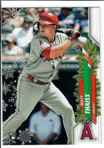 2020 Topps Holiday Metallic HW175 Matt Thaiss baseball card with original gloss NM-MT Rookie