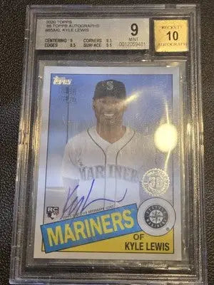 2020 Topps Kyle Lewis 1985 Topps Baseball 35th Anniversary Autographs BGS 9 - Baseball Card Single