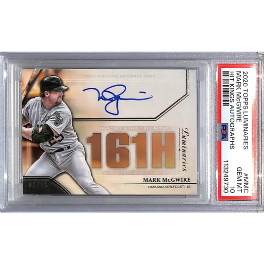 2020 Topps Luminaries Hit Kings #HK-MMC Mark McGWIRE PSA 10 GEM MINT Auto 07/15 Oakland Athletics - Baseball Card Single