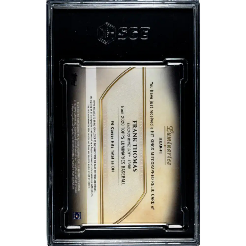 2020 Topps Luminaries #HKAR-FT Frank Thomas SGC 9.5 MINT+ MEM Auto 5/10 Chicago White Sox Baseball Card - Baseball Card