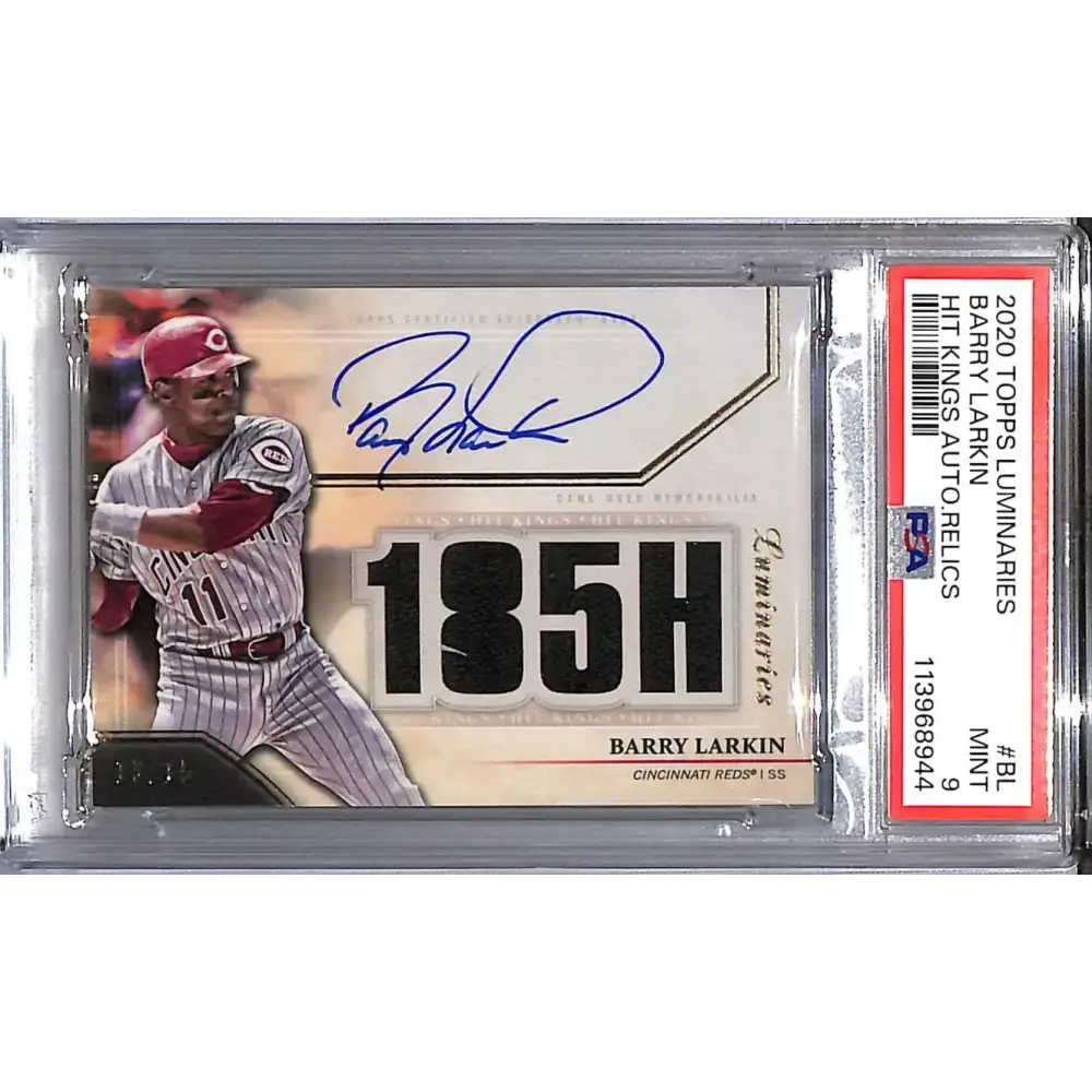 2020 Topps Luminaries Home Kings #HKAR-BL Barry Larkins PSA 9 MINT MEM Auto 13/15 Cincinnati Reds - Baseball Card Single