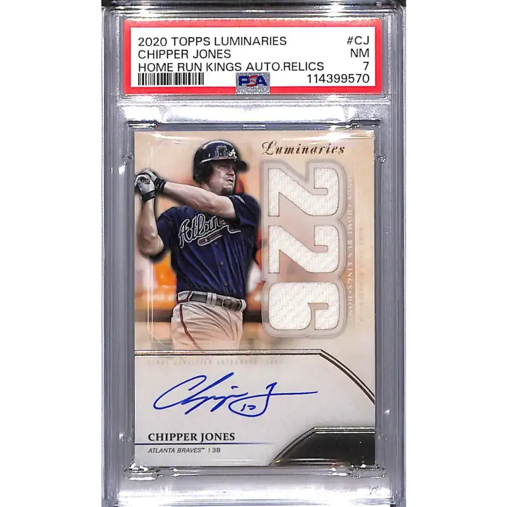 2020 Topps Luminaries Home Run Kings #HRKAR-CJ Chipper Jones PSA 7 NM MEM Auto 01/15 Atlanta Braves - Baseball Card