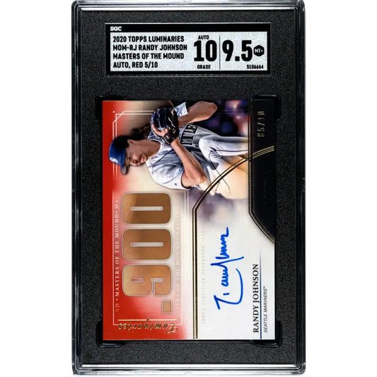 2020 Topps Luminaries Masters of the Mound Red #MOM-RJ Randy Johnson SGC 9.5 MINT+ Auto 5/10 Seattle Mariners Baseball