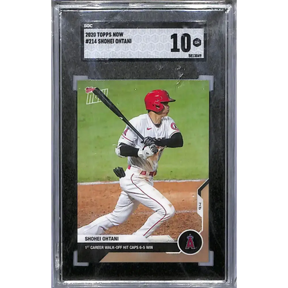 2020 Topps Now ##214 Shohei Ohtani SGC 10 Gem California Angels Baseball Card - Trading Card Singles