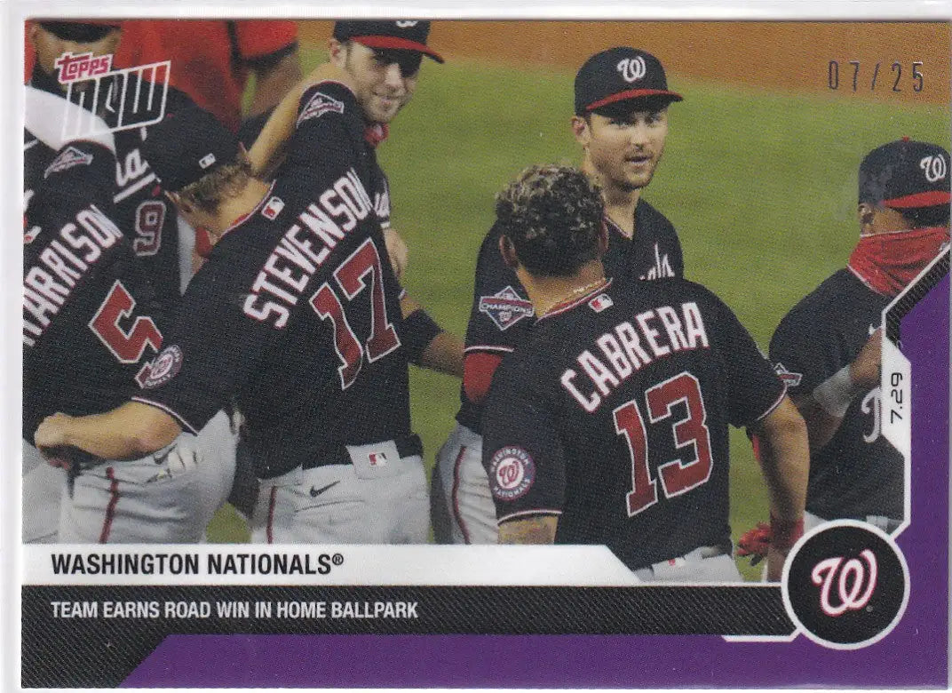 2020 TOPPS NOW #32 WASHINGTON NATIONALS 7/25- WASINGTON NATIONALS - Baseball Card Single
