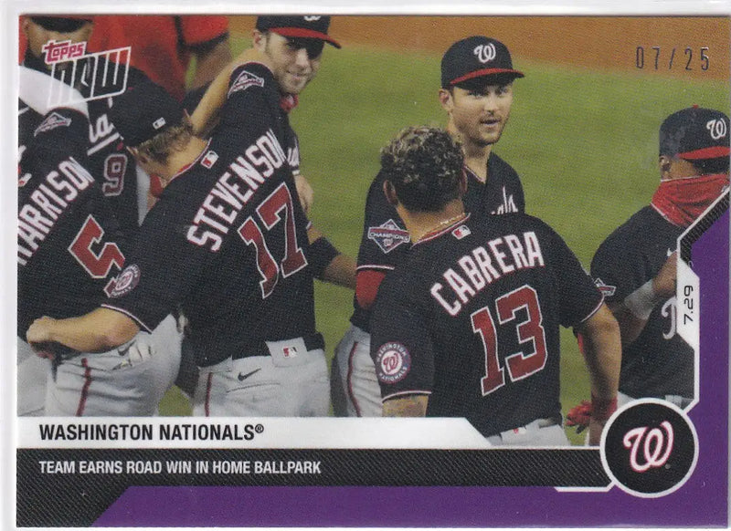2020 TOPPS NOW #32 WASHINGTON NATIONALS 7/25- WASINGTON NATIONALS - Baseball Card Single