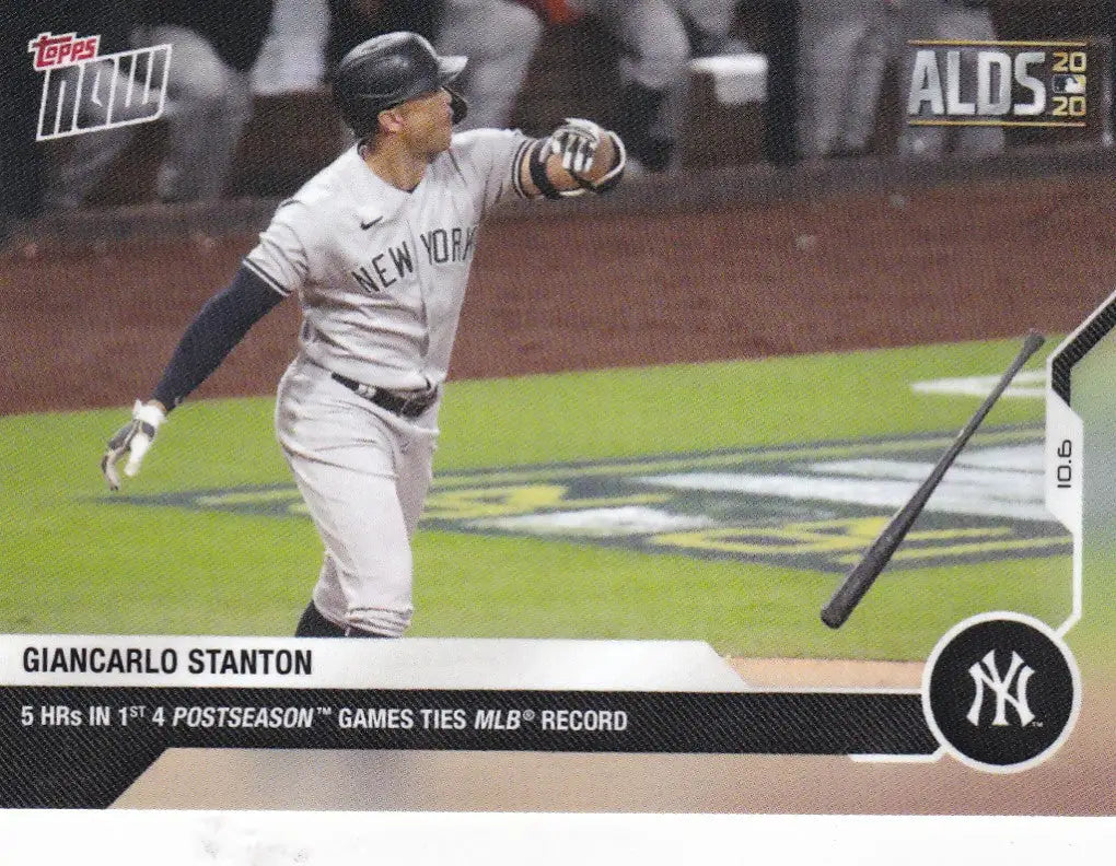 Baseball card of Giancarlo Stanton from the New York Yankees 2020 Topps Now #373
