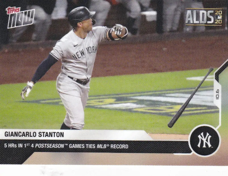 Baseball card of Giancarlo Stanton from the New York Yankees 2020 Topps Now #373