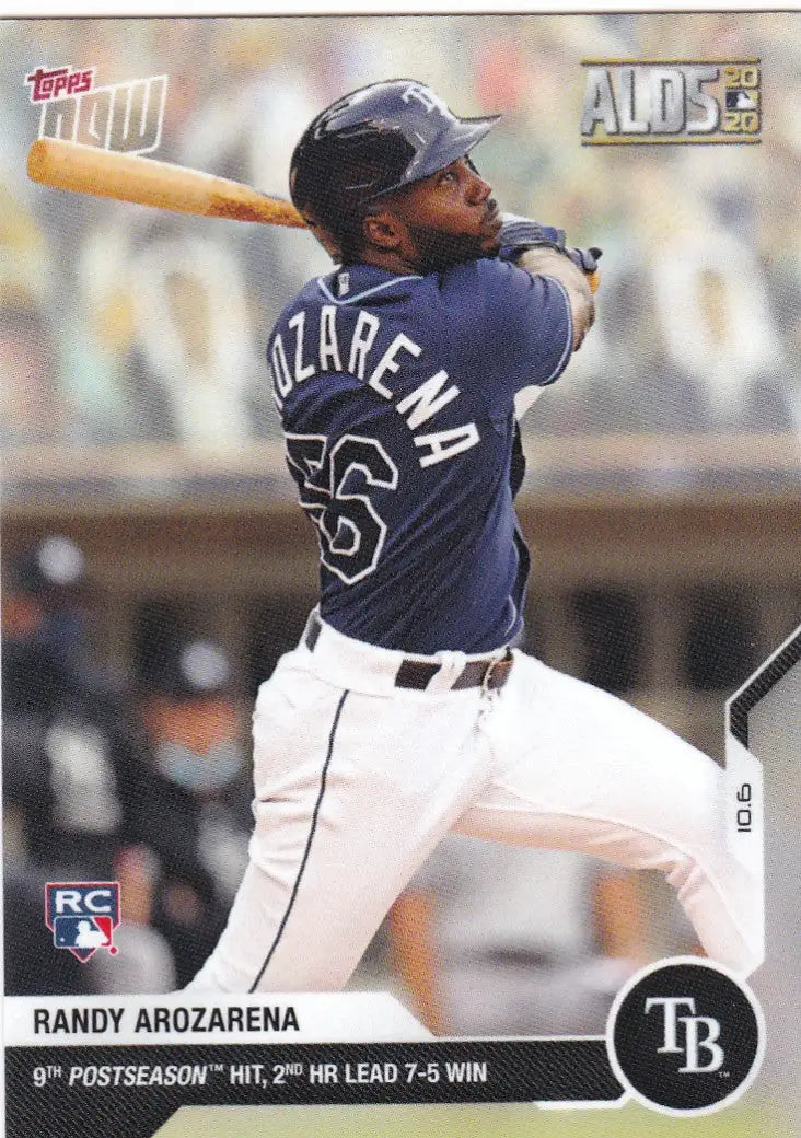 Randy Arozarena baseball card from 2020 Topps Now for Tampa Bay Rays fans