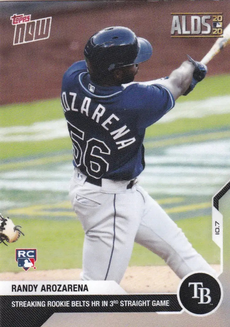 Randy Arozarena baseball card from 2020 Topps Now featuring Tampa Bay Rays star player