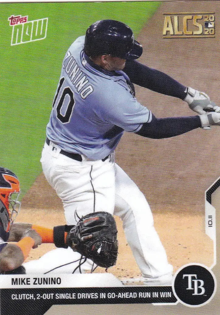Mike Zunino baseball card from 2020 Topps Now featuring Tampa Bay Rays star player