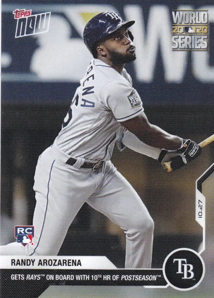 2020 Topps Now #477 Randy Arozarena baseball card for Tampa Bay Rays collectors