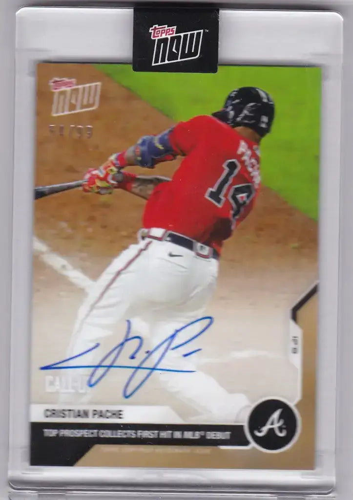 2020 TOPPS NOW AUTO CALL-UP CARD 54/99 BRAVES CRISTIAN PACHE #139A MLB DEBUT HIT
