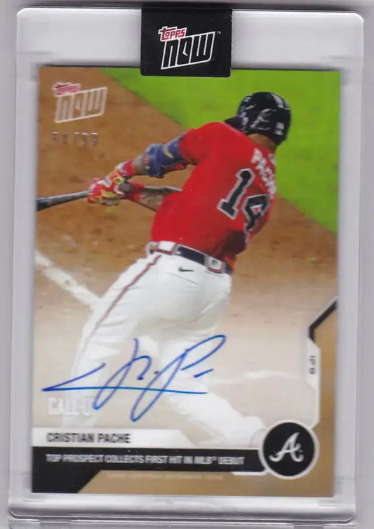2020 TOPPS NOW AUTO CALL-UP CARD 54/99 BRAVES CRISTIAN PACHE #139A MLB DEBUT HIT - Baseball Card Single