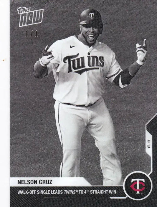 2020 Topps Now Black and White Platinum Nelson Cruz #50BW-A 1/1 -- Twins - Baseball Card Single