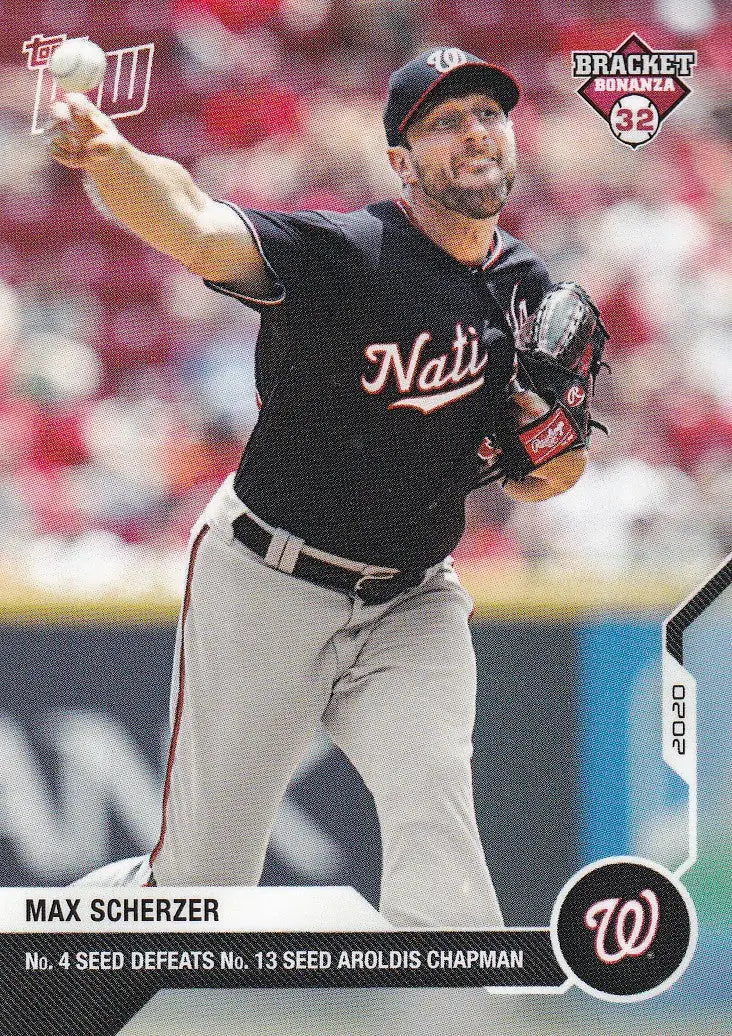 2020 TOPPS NOW BRACKET BONANZA #BB1-20 MAX SCHERZER- WASHINGTON NATIONALS - Baseball Card Single