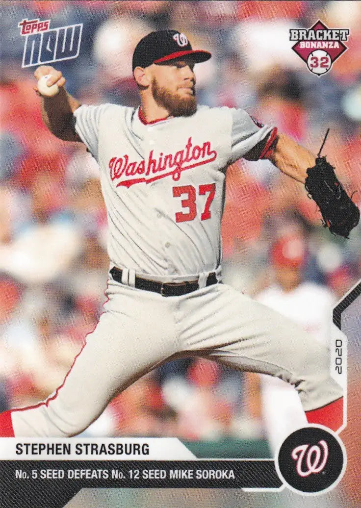 2020 TOPPS NOW BRACKET BONANZA #BB1-21 STEPHEN STRASBURG- WASHINGTON NATIONALS - Baseball Card Single