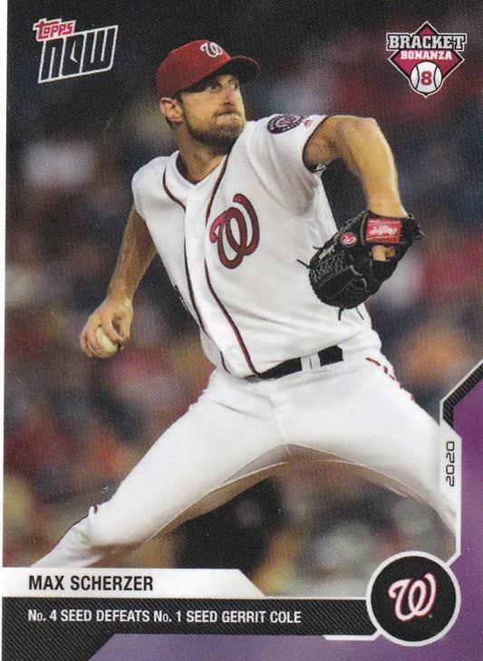 2020 TOPPS NOW BRACKET BONANZA #BB3-6 MAX SCHERZER- WASHINGTON NATIONALS - Baseball Card Single