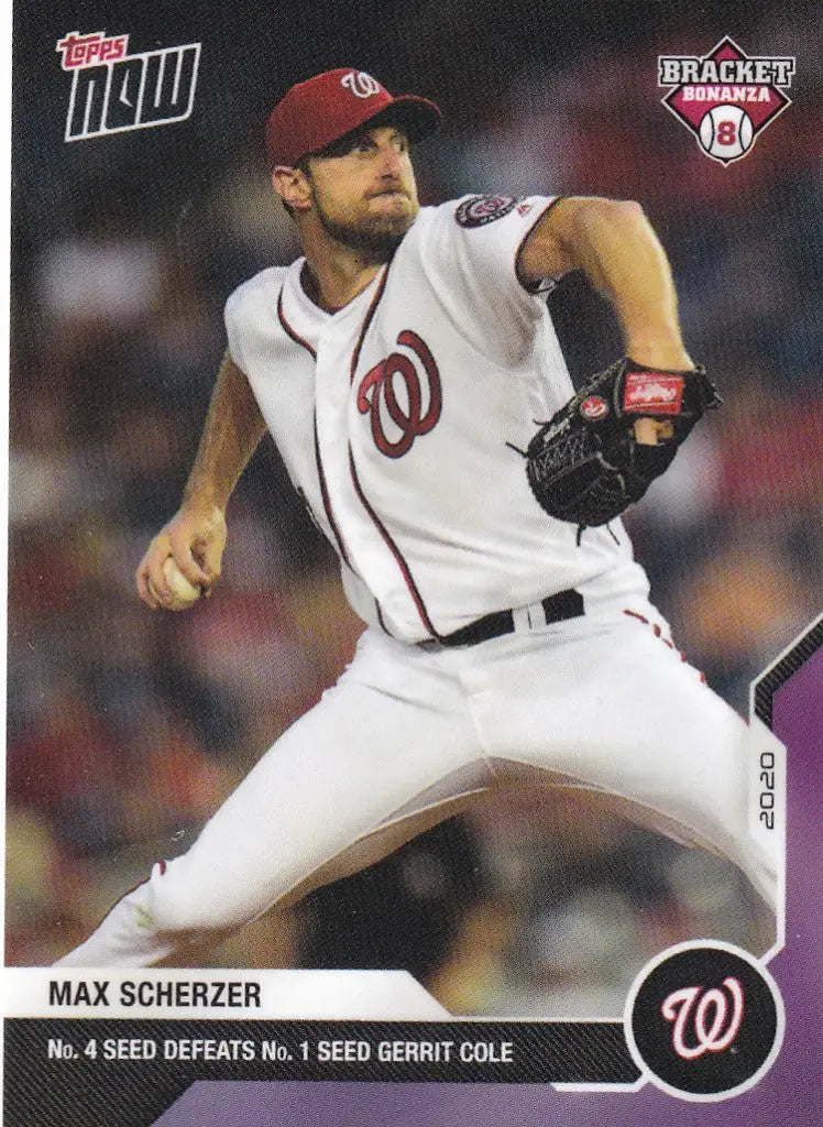 2020 TOPPS NOW BRACKET BONANZA #BB3-6 MAX SCHERZER- WASHINGTON NATIONALS - Baseball Card Single
