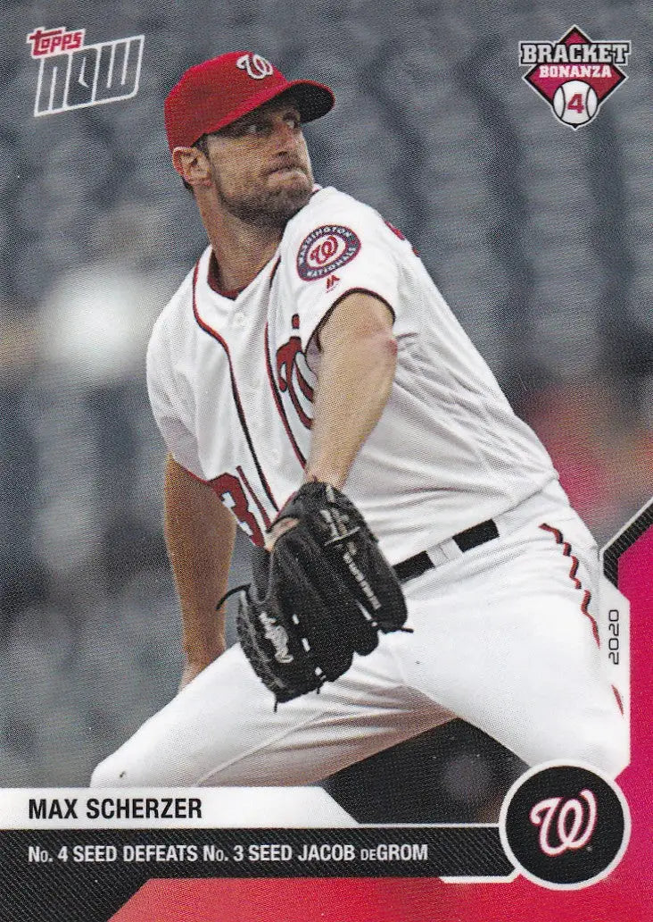 2020 TOPPS NOW BRACKET BONANZA #BB4-4 MAX SCHERZER- WASHINGTON NATIONALS - Baseball Card Single