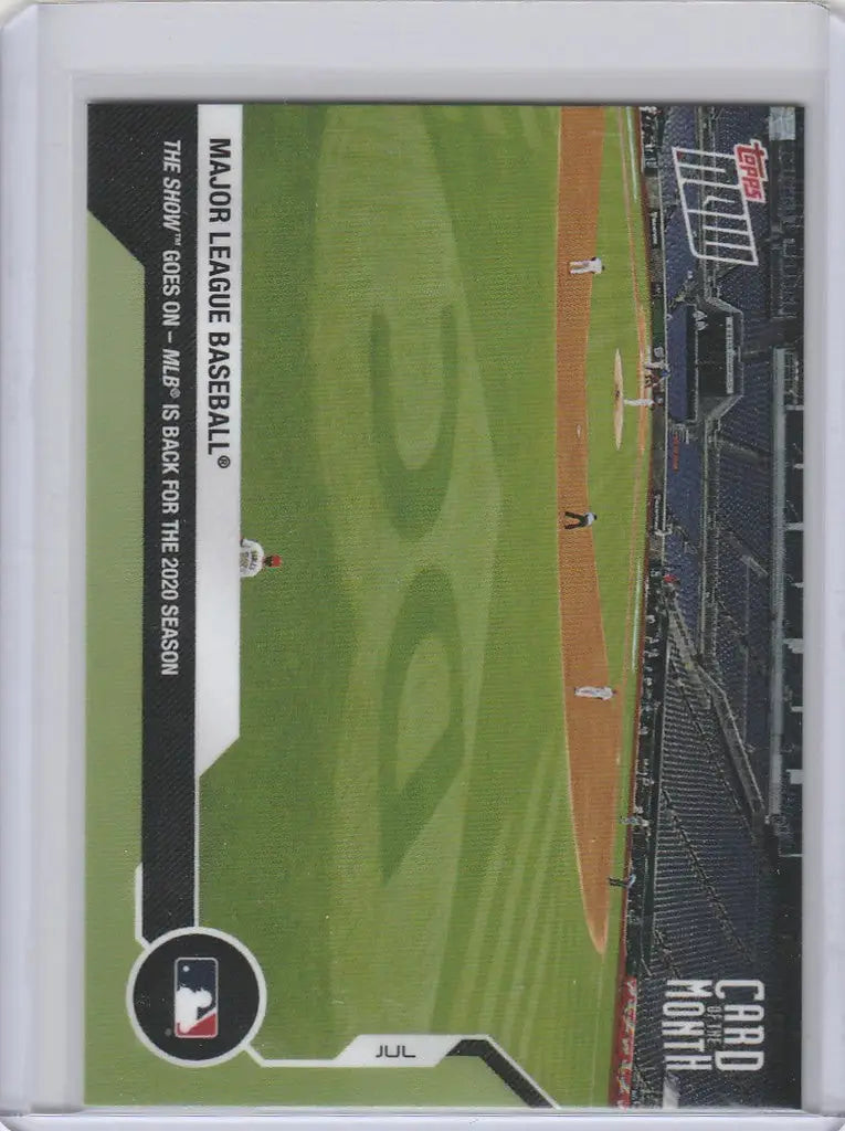 Baseball trading card of a baseball field from 2020 Topps Now Major League Baseball COTM