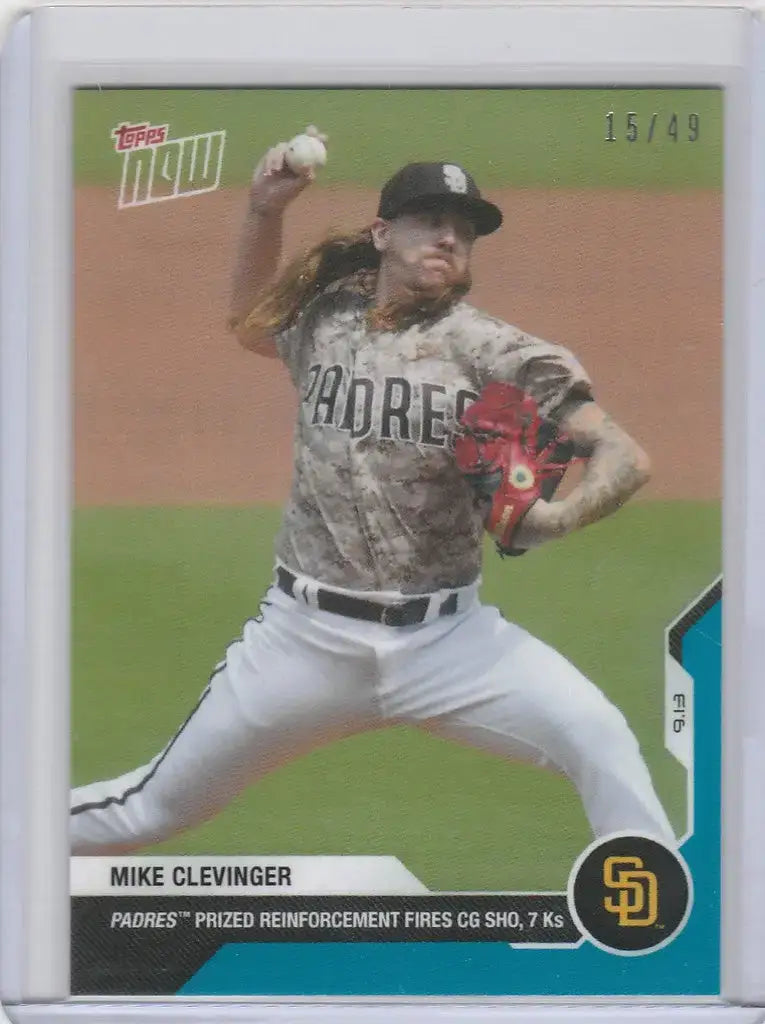 2020 Topps Now Parallel #263 MIKE CLEVINGER SAN DIEGO PADRES 15/49