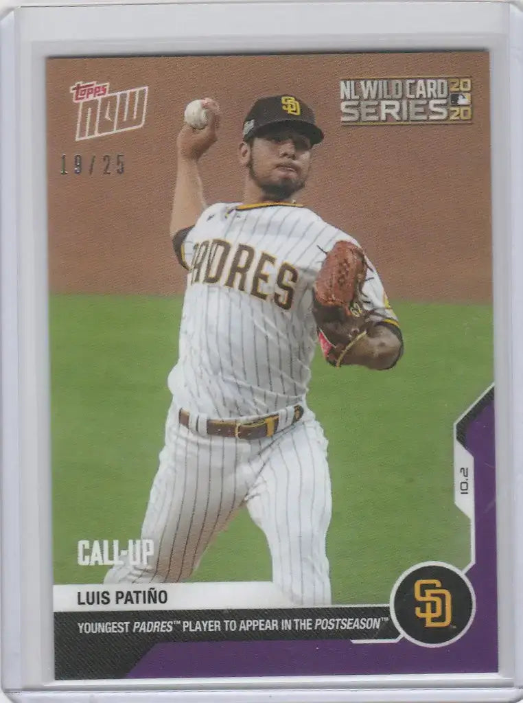 2020 Topps Now Parallel #360 LUIS PATINO SAN DIEGO PADRES 19/25 - Baseball Card Single
