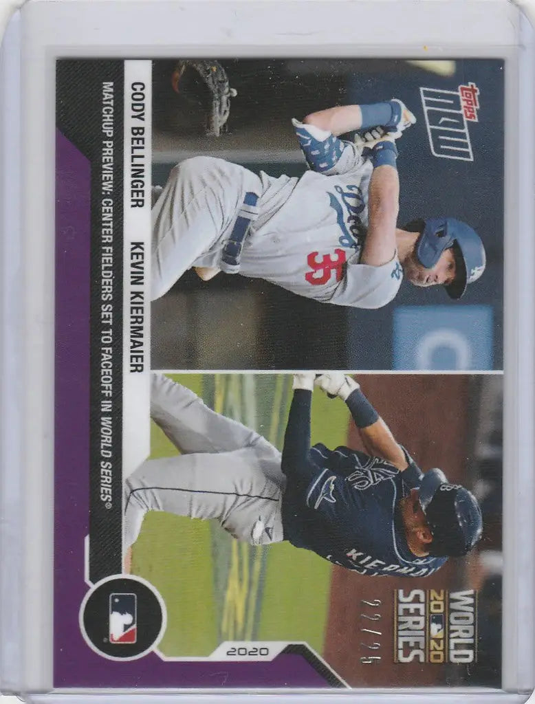 Baseball trading card featuring Cody Bellinger and Kevin Kiermaier action shots