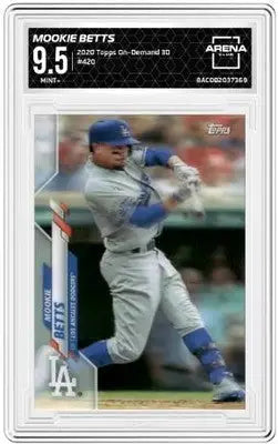Graded Mookie Betts Arena Club On-Demand 3D Mookie baseball card in product display