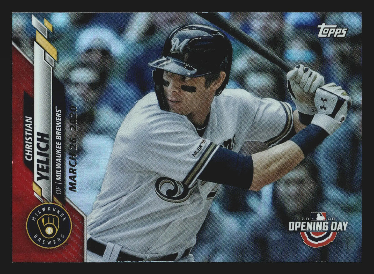 2020 Topps Opening Day #163 Christian Yelich Red Foil Brewers - Baseball Card Single