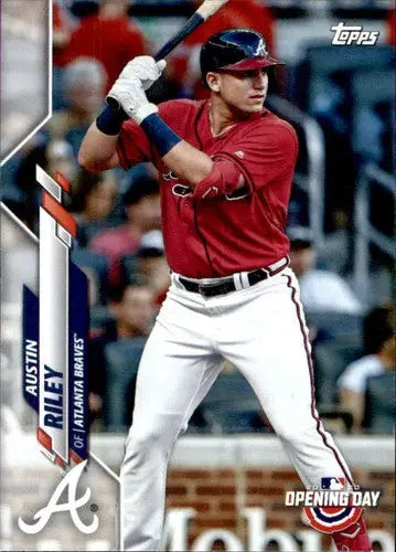 Austin Riley baseball card from 2020 Topps Opening Day with original gloss featuring Braves