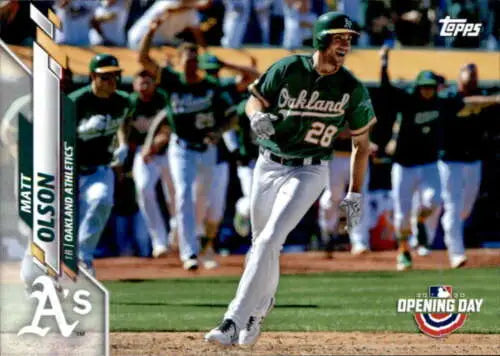 2020 Topps Opening Day #184 Matt Olson baseball card with original gloss finish
